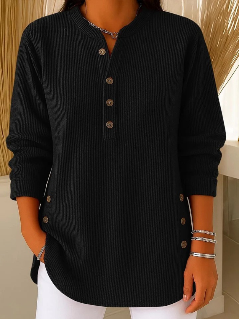 Renata | Ribbed Button Detail Tunic