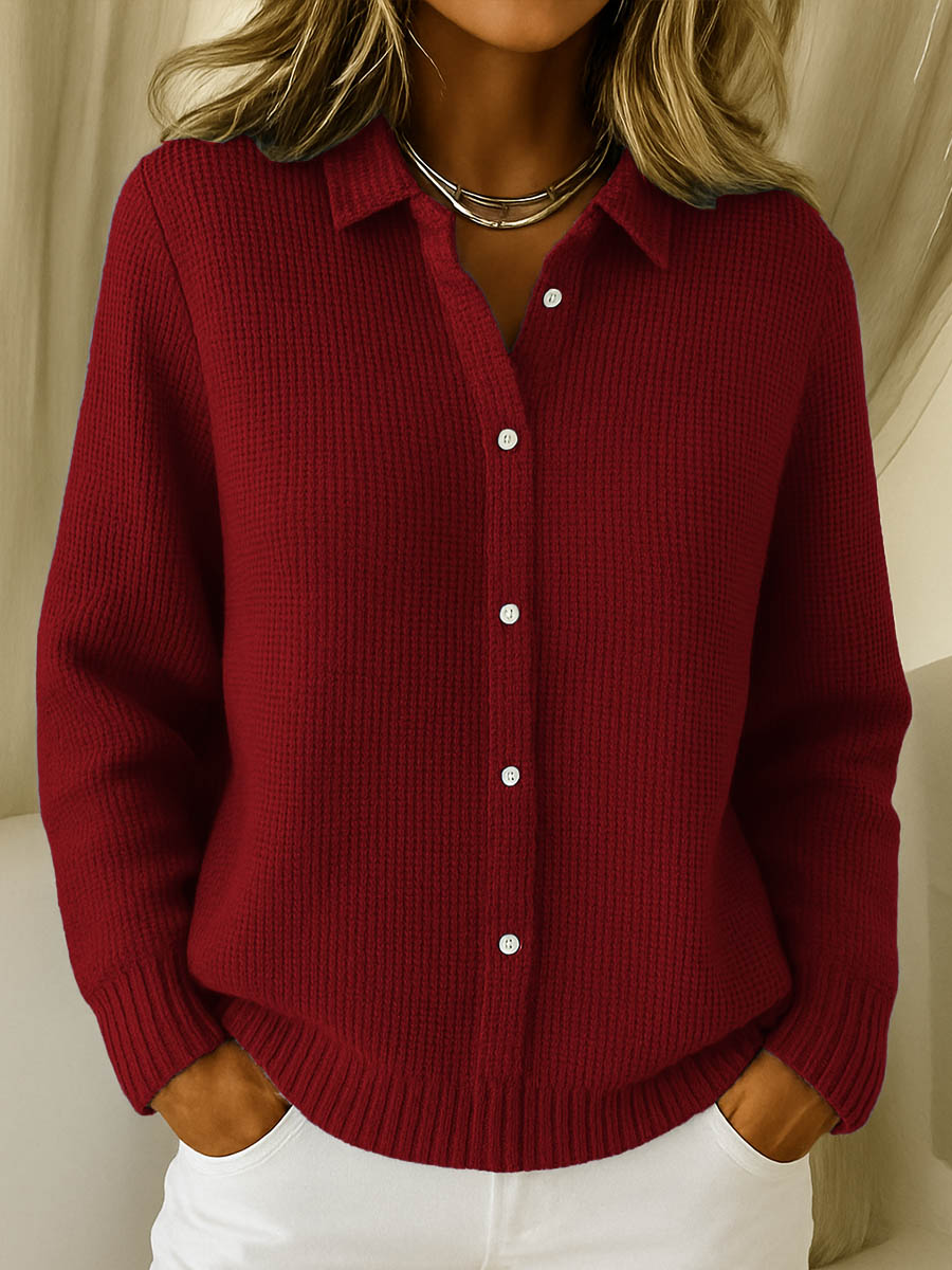 Amari | Classic Waffle Knit Cardigan