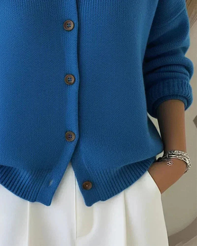 Adele | Classic Collared Knit Cardigan