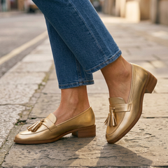 Moccasin — Gold with Tassels