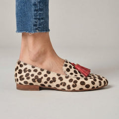 Moccasin — Cream Polka Dots, Red Tassels