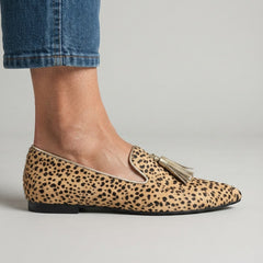 Moccasin — Cheetah, Light Gold Tassels