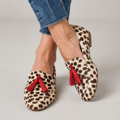Moccasin — Cream Polka Dots, Red Tassels