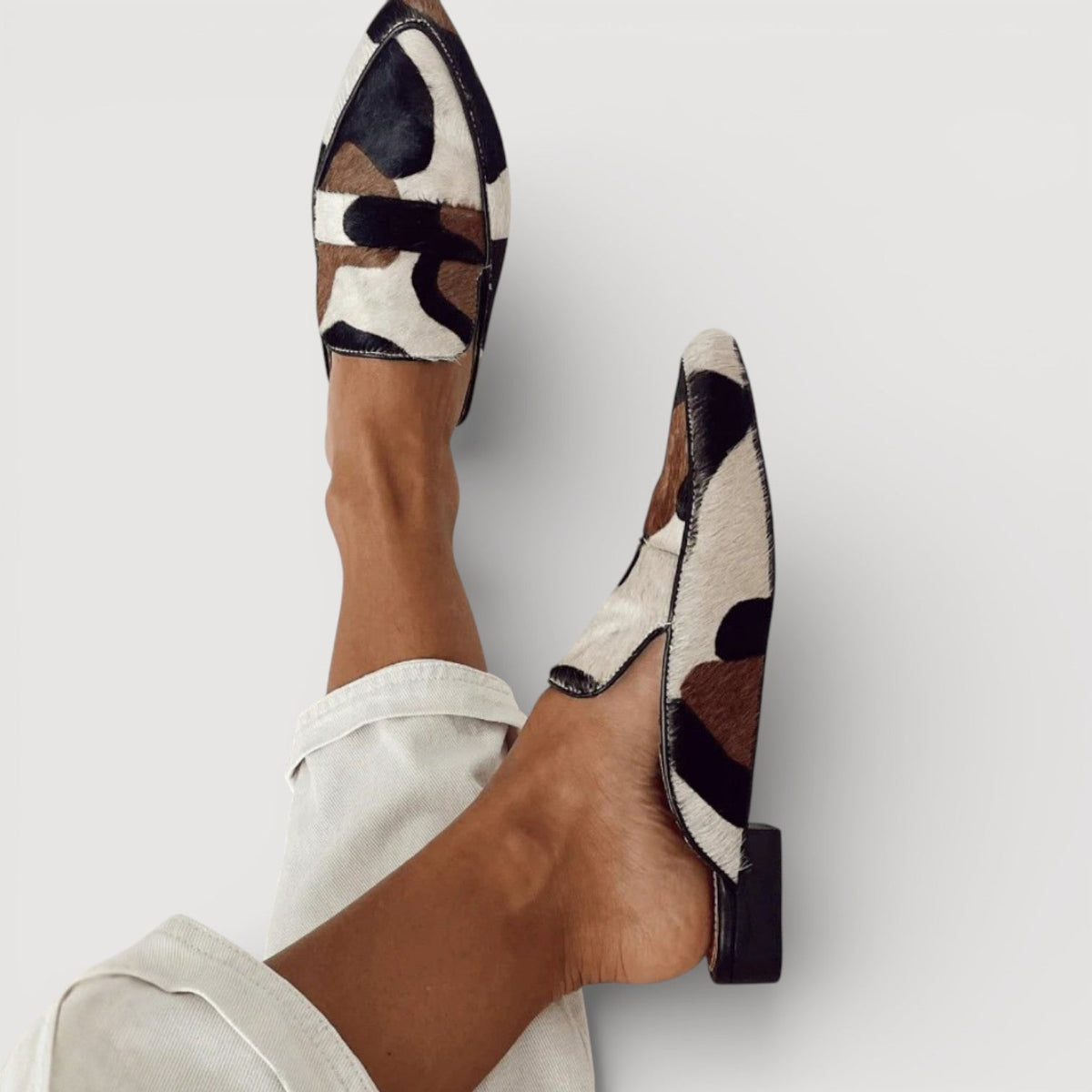Comfortable Moccasins with Cow Print