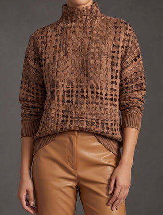 Chestnut Lattice Turtleneck