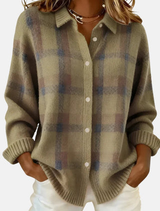 Elegant Plaid Cardigan