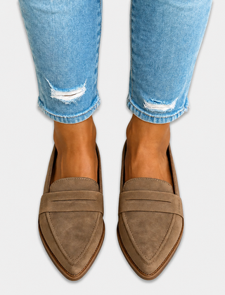 Loafer — Pointed Toe Suede Effect