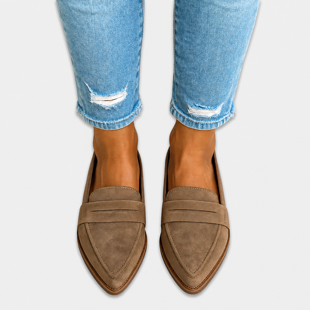 Loafer — Pointed Toe Suede Effect