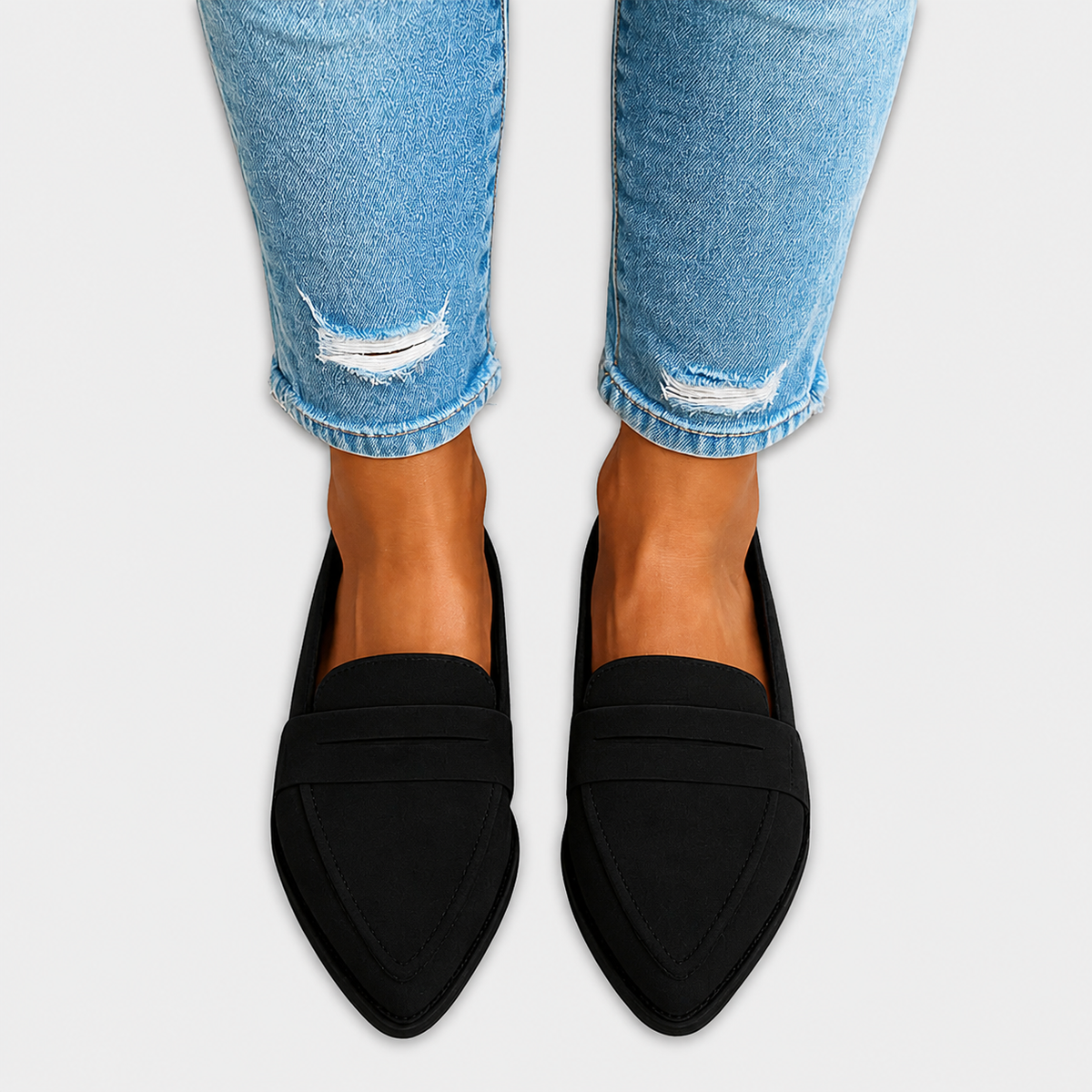 Loafer — Pointed Toe Suede Effect