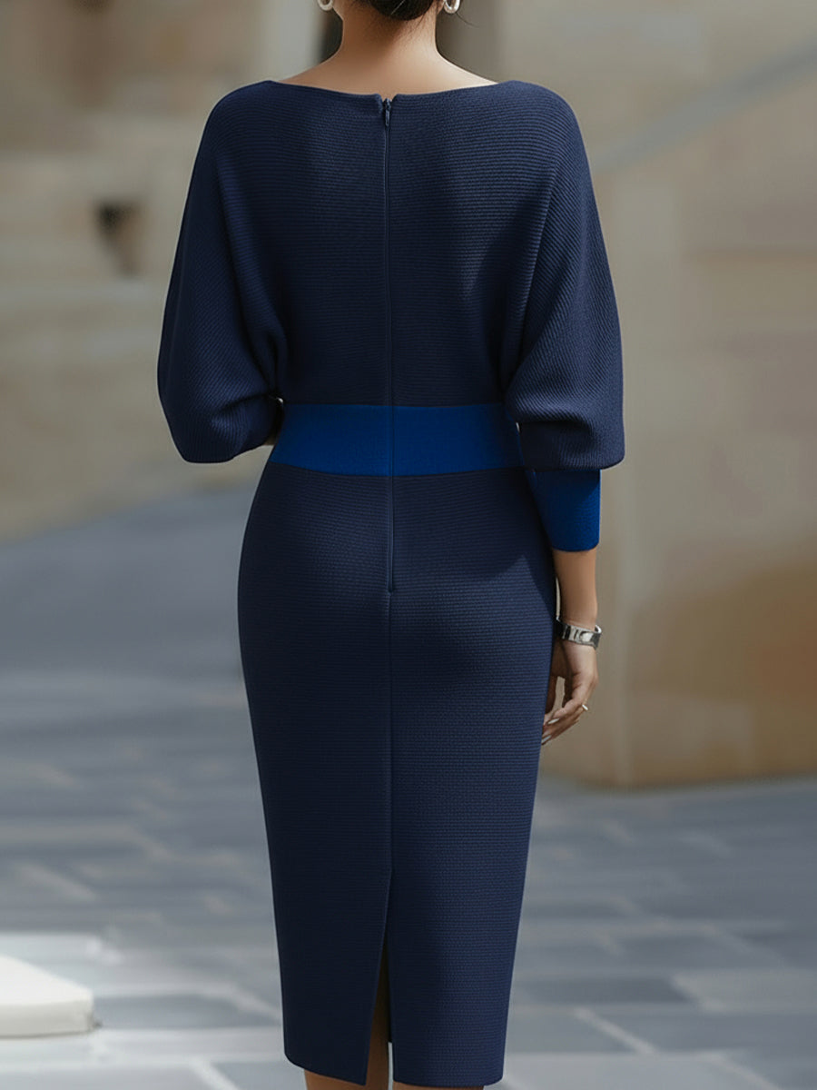 Draped Batwing-Sleeve Dress for Women