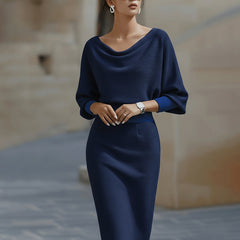 Draped Batwing-Sleeve Dress for Women