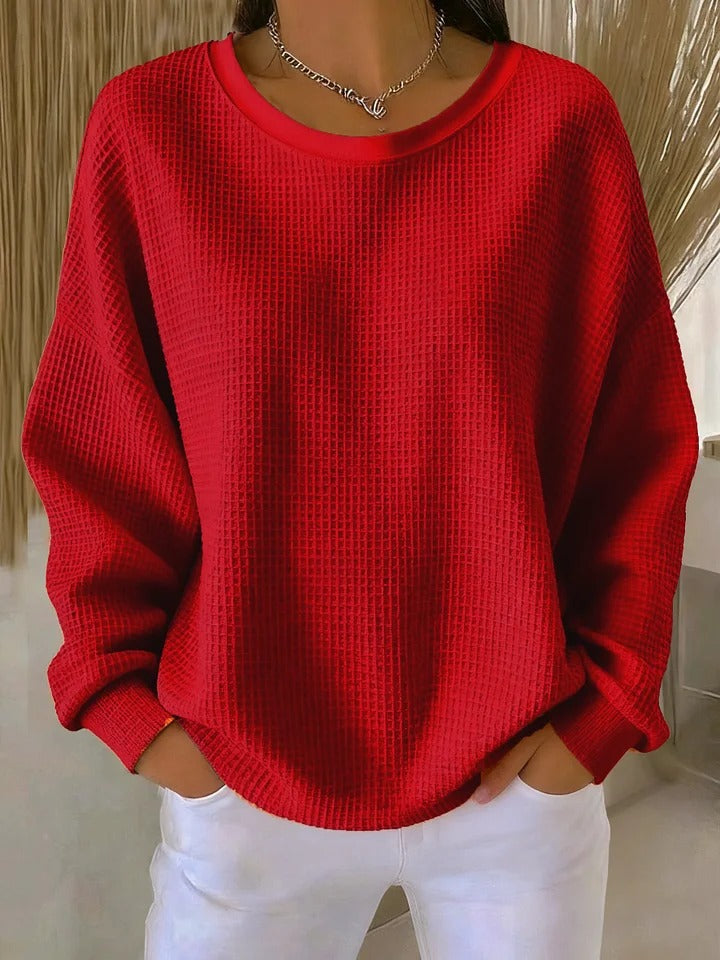 Scarlet | Cozy Waffle Knit Jumper