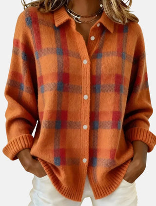 Elegant Plaid Cardigan