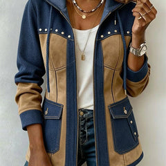 Western-Inspired Two-Tone Jacket for Women