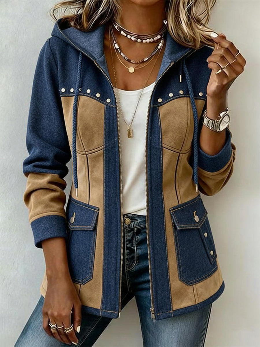 Western-Inspired Two-Tone Jacket for Women