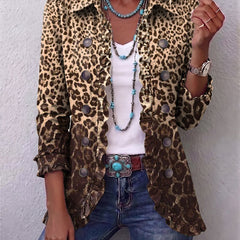 Leopard Print Ruffled Jacket