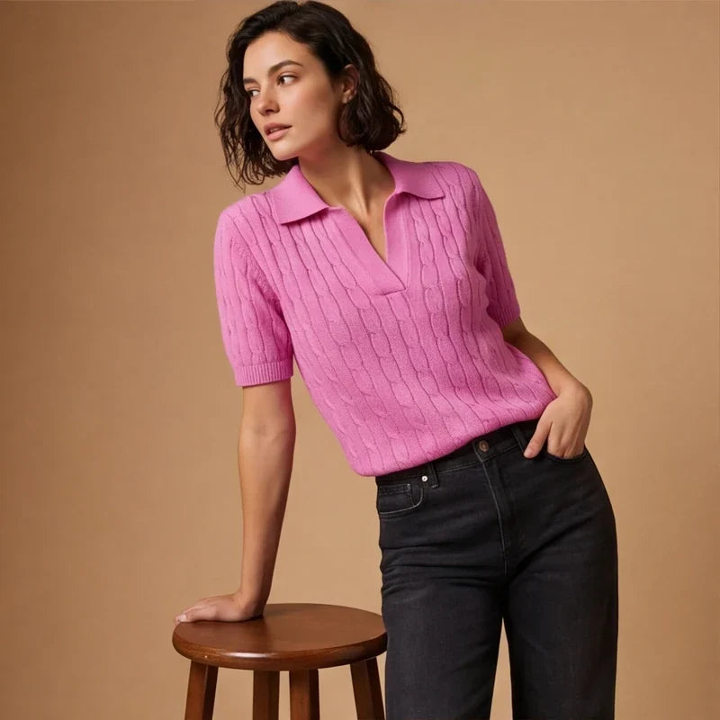 Cable Knit Polo
