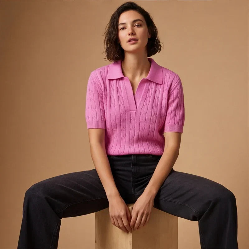 Cable Knit Polo