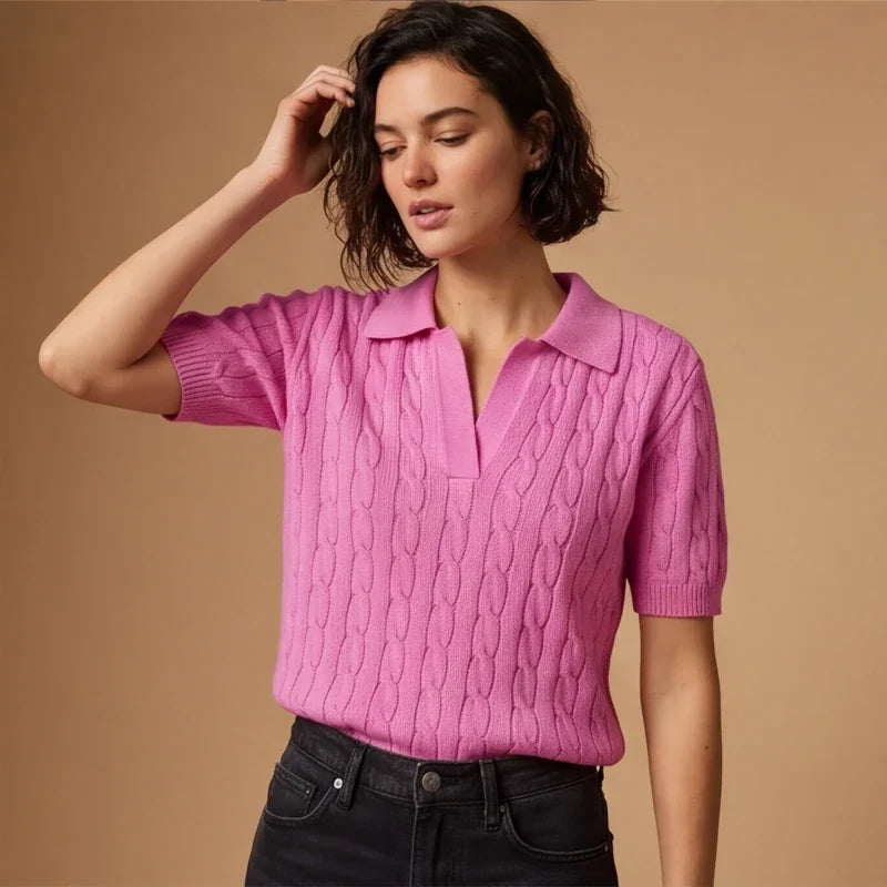 Cable Knit Polo