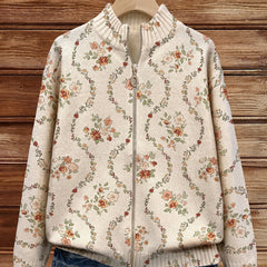 Delicate Floral Vine Cream Print