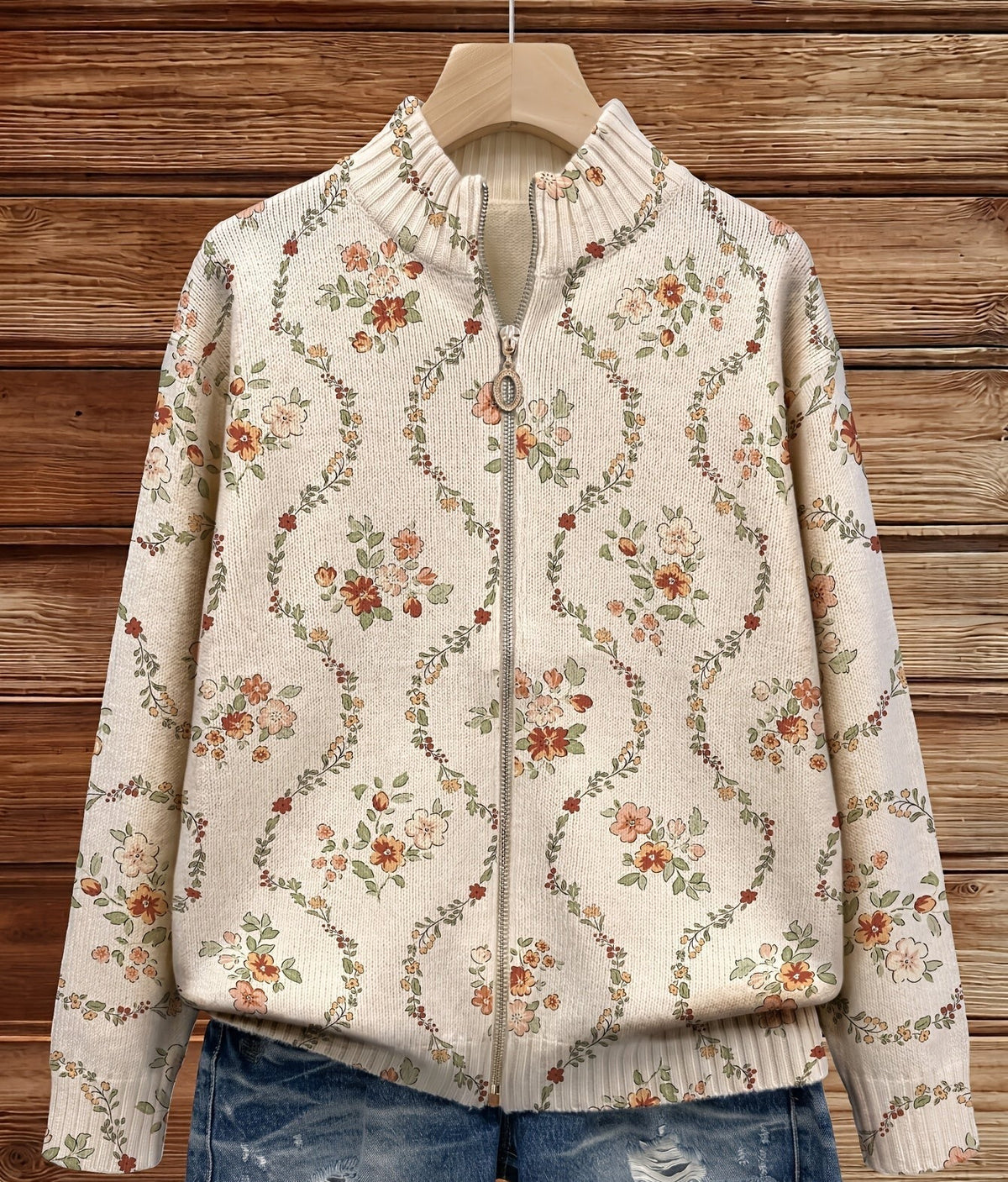 Delicate Floral Vine Cream Print