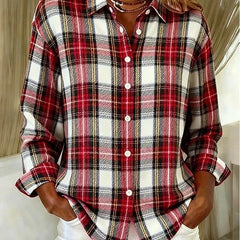 Vintage Plaid Button Front Blouse
