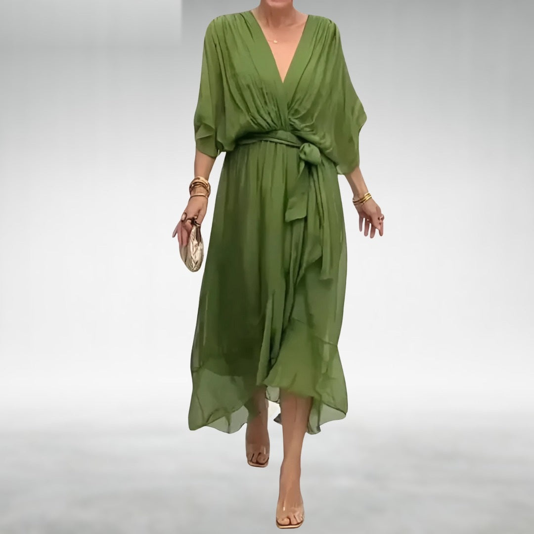 Powell chiffon dress in green