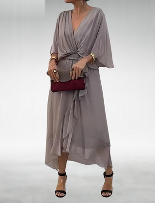 Powell chiffon dress in gray