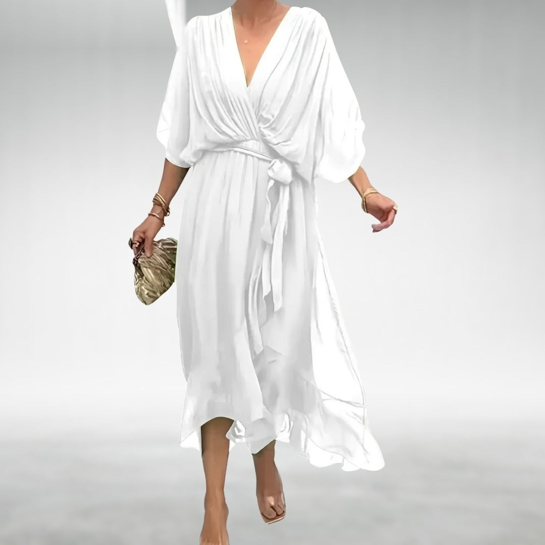 Powell chiffon dress in white