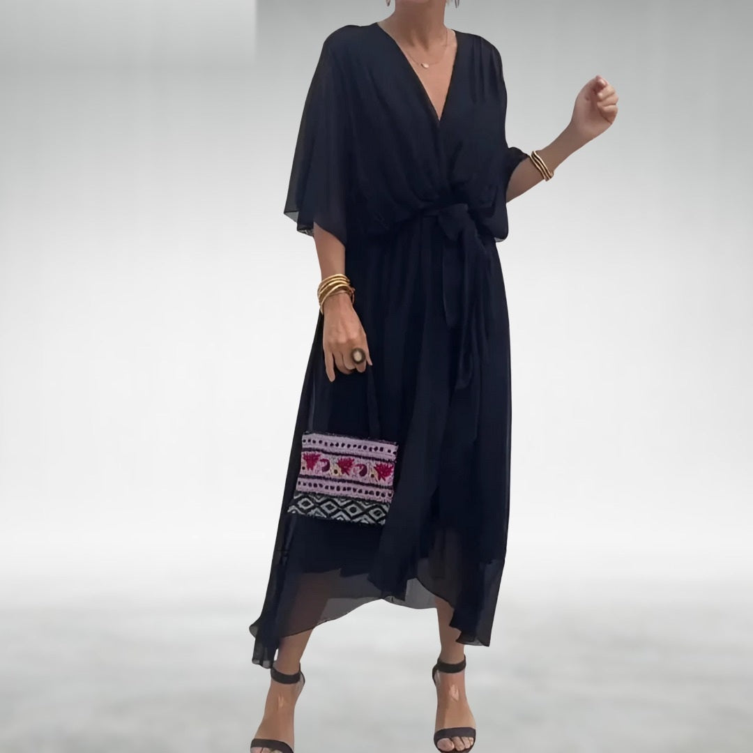 Powell chiffon dress in black