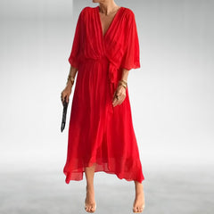 Powell chiffon dress in red
