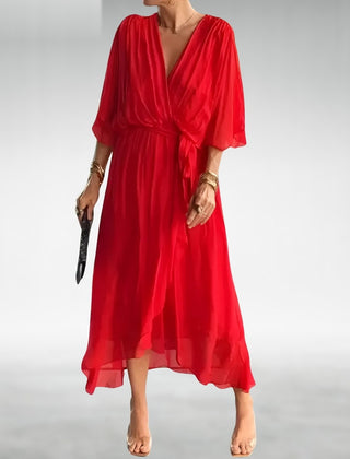 Powell chiffon dress in red