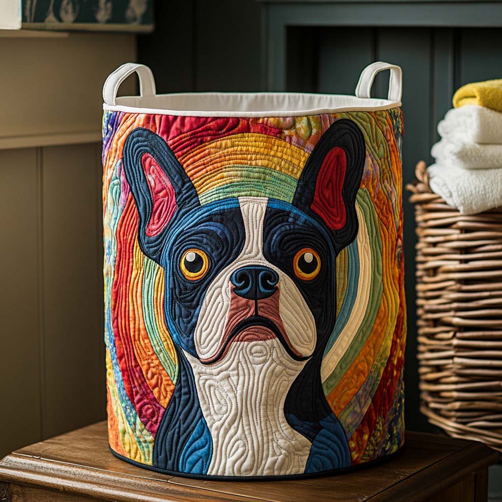 Boston Terrier Laundry Basket