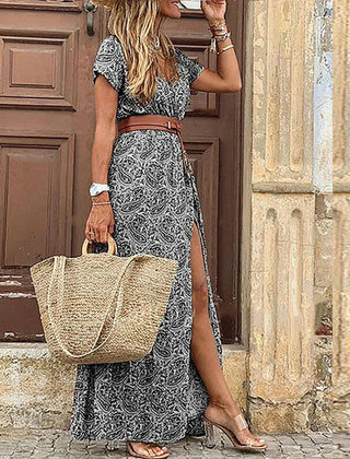 Floral Belted Maxi Dress