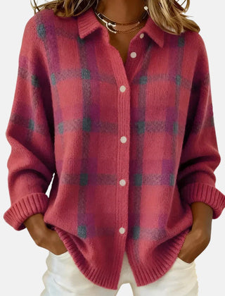 Elegant Plaid Cardigan