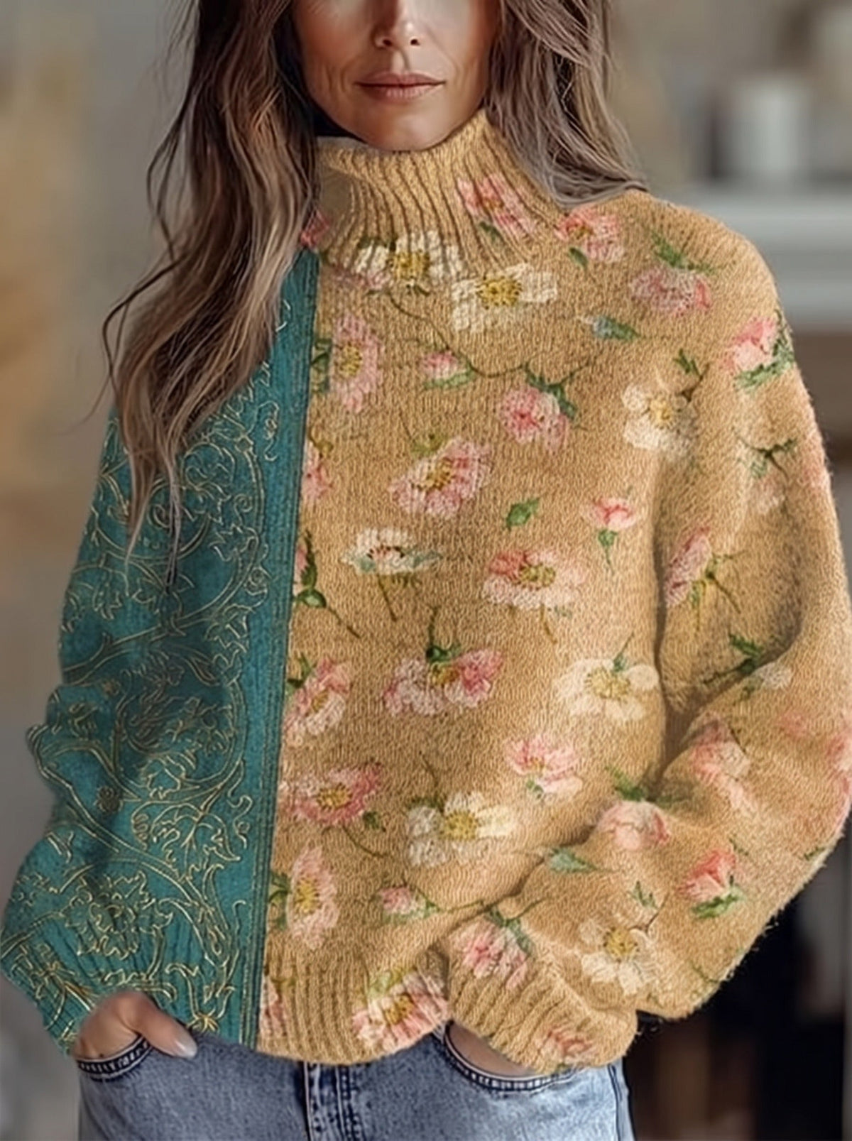 Saffron Blossom Turtleneck