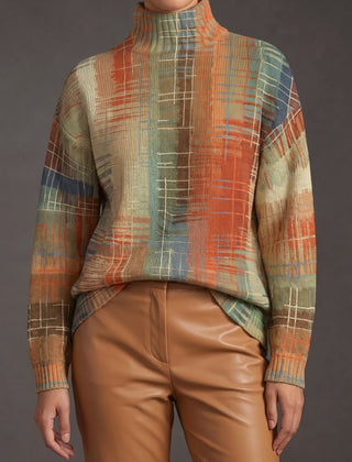 Painted Stripe Turtleneck