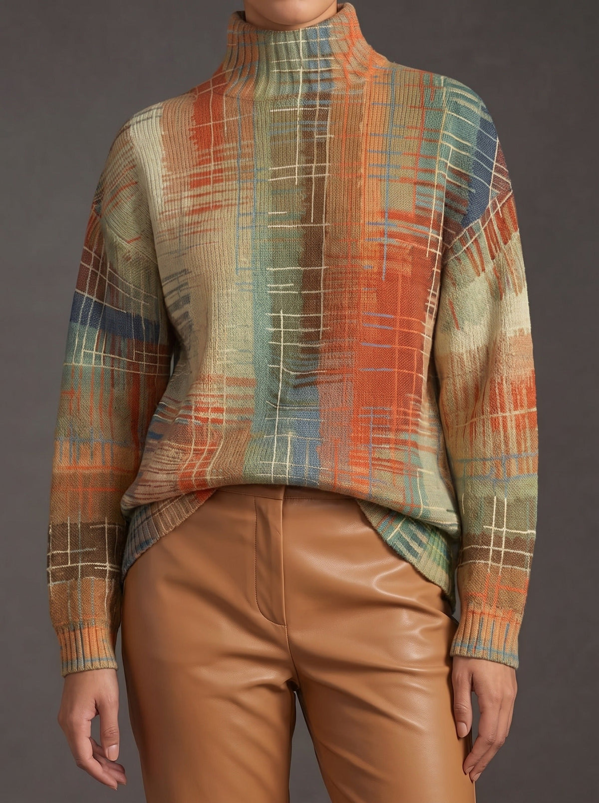 Painted Stripe Turtleneck