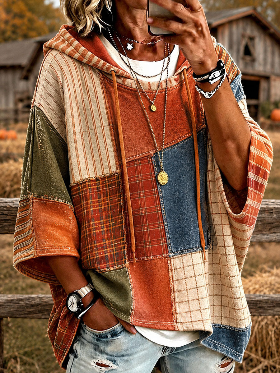 Artistic Patchwork Oversized Hoodie
