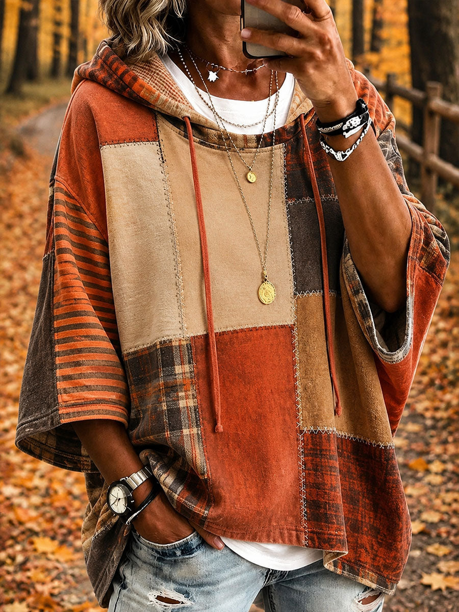 Artistic Patchwork Oversized Hoodie