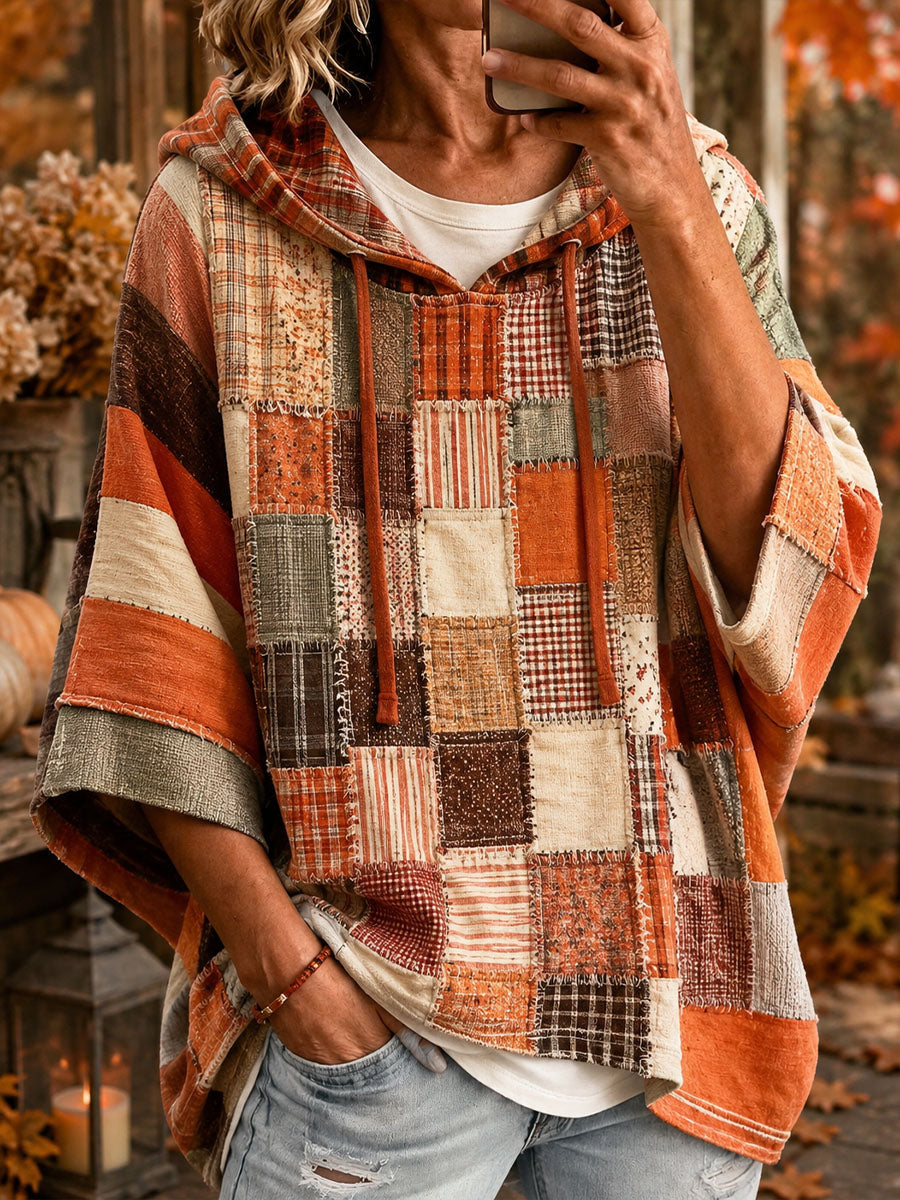 Artistic Patchwork Oversized Hoodie