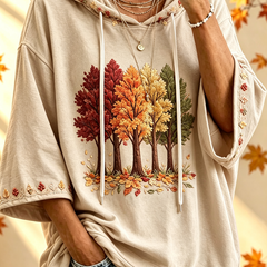 Autumn-Print Oversized Hoodie