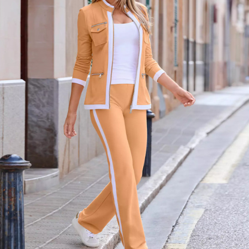 Two-Piece Color-Block Tracksuit