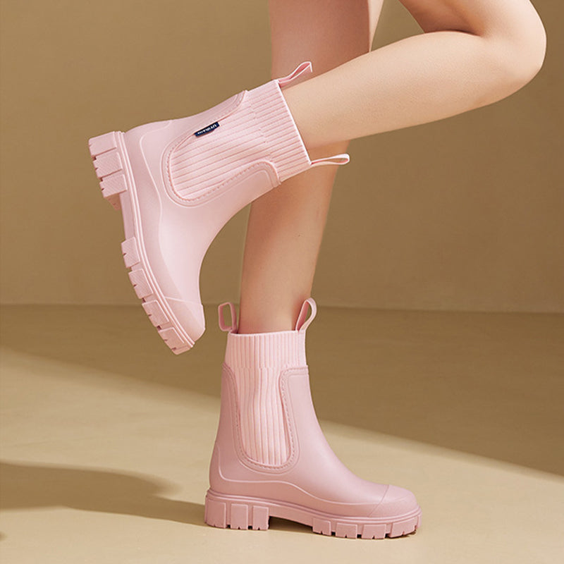 Waterproof Non-Slip Mid-Calf Boots with Chunky Sole