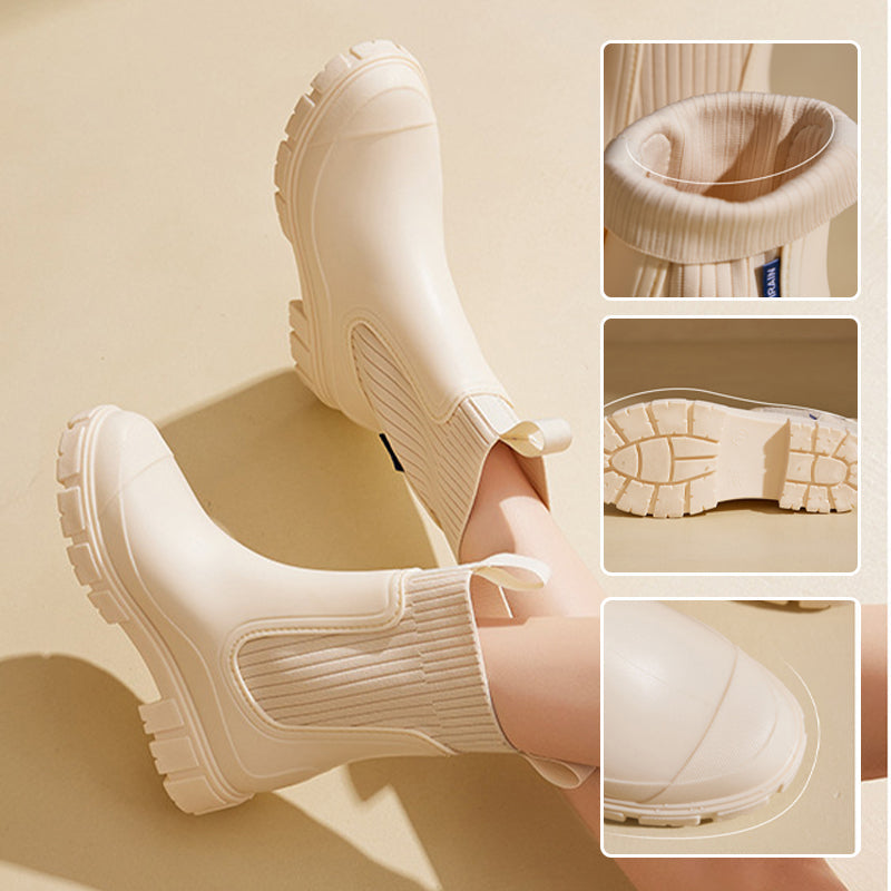 Waterproof Non-Slip Mid-Calf Boots with Chunky Sole