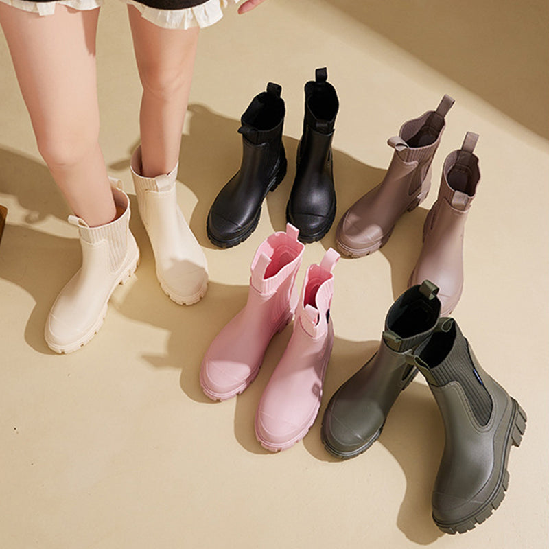 Waterproof Non-Slip Mid-Calf Boots with Chunky Sole