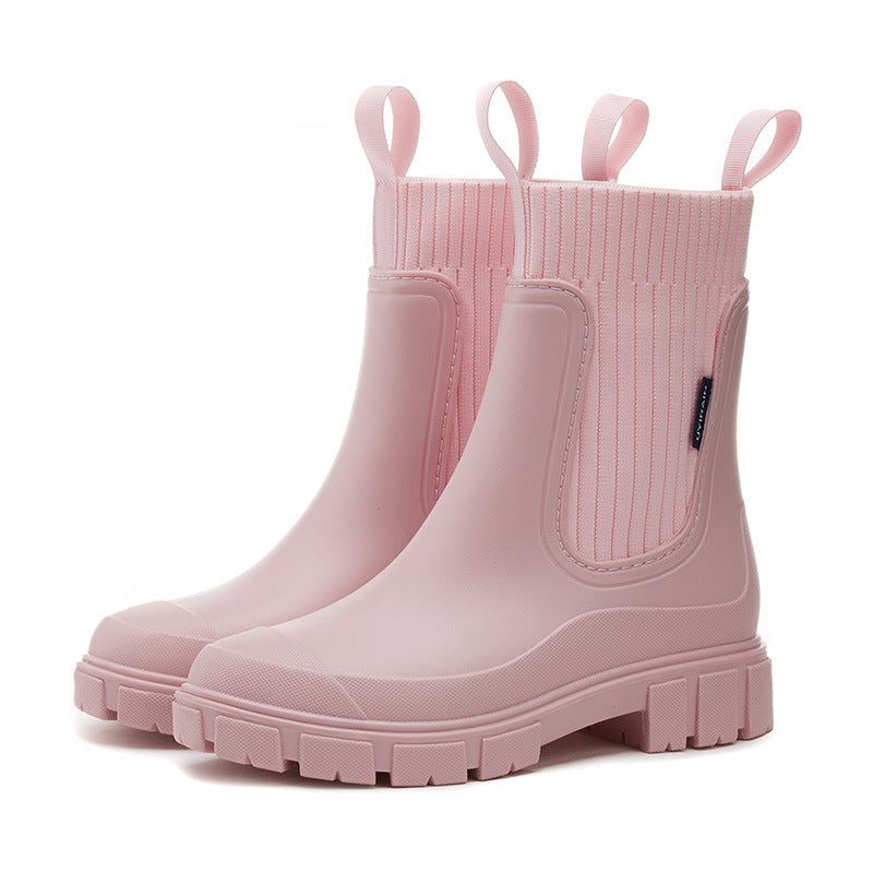 Waterproof Non-Slip Mid-Calf Boots with Chunky Sole