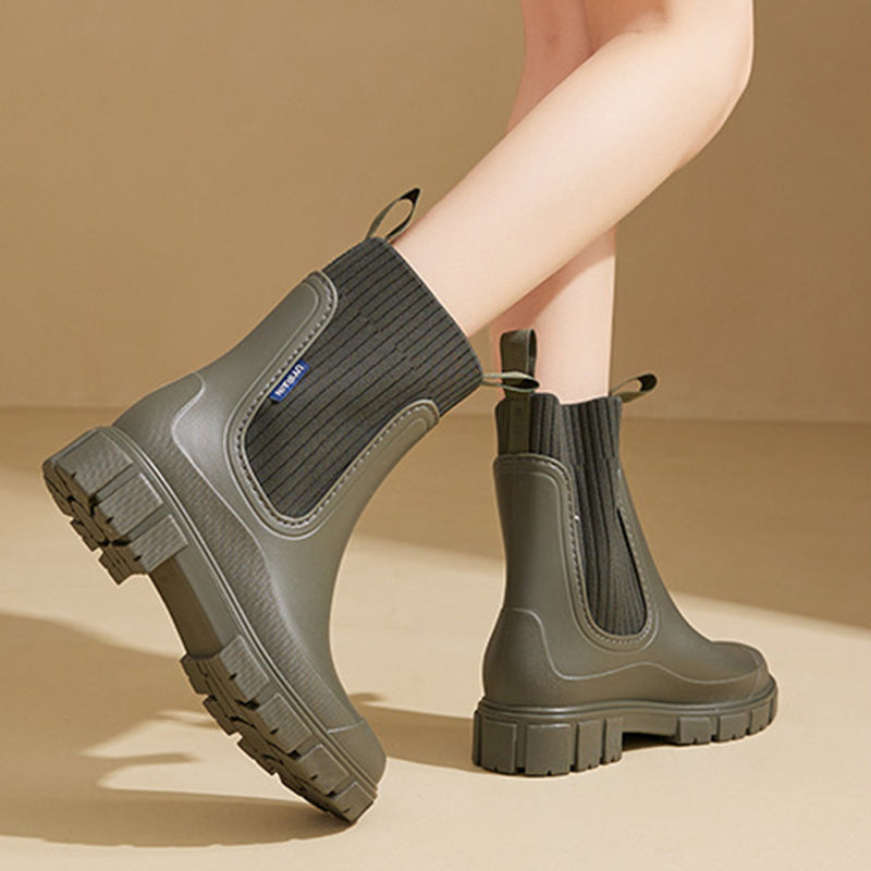Waterproof Non-Slip Mid-Calf Boots with Chunky Sole