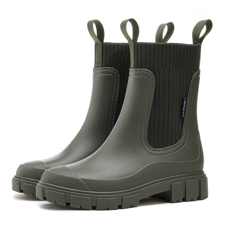 Waterproof Non-Slip Mid-Calf Boots with Chunky Sole