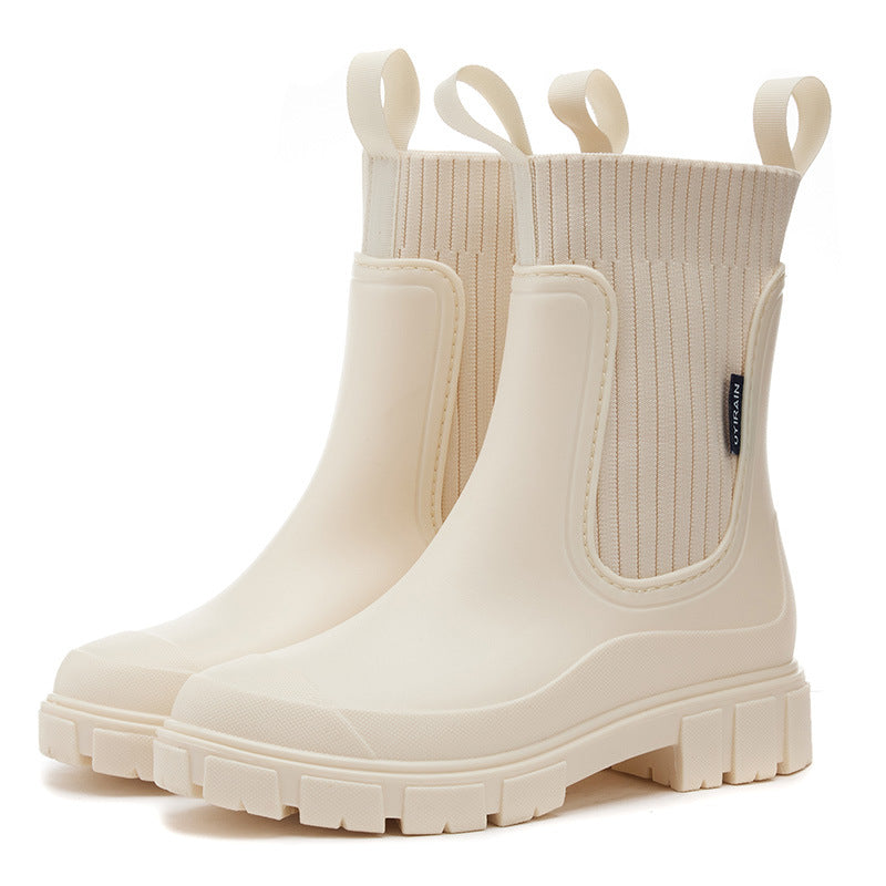 Waterproof Non-Slip Mid-Calf Boots with Chunky Sole